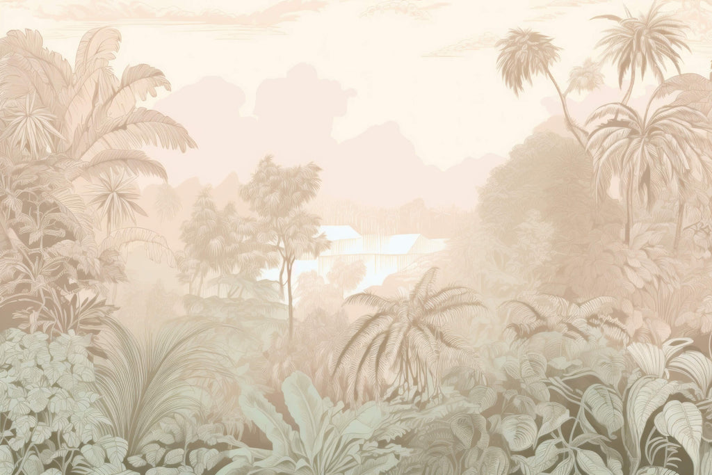Tropical palm tree landscape design file showing full pattern and color details