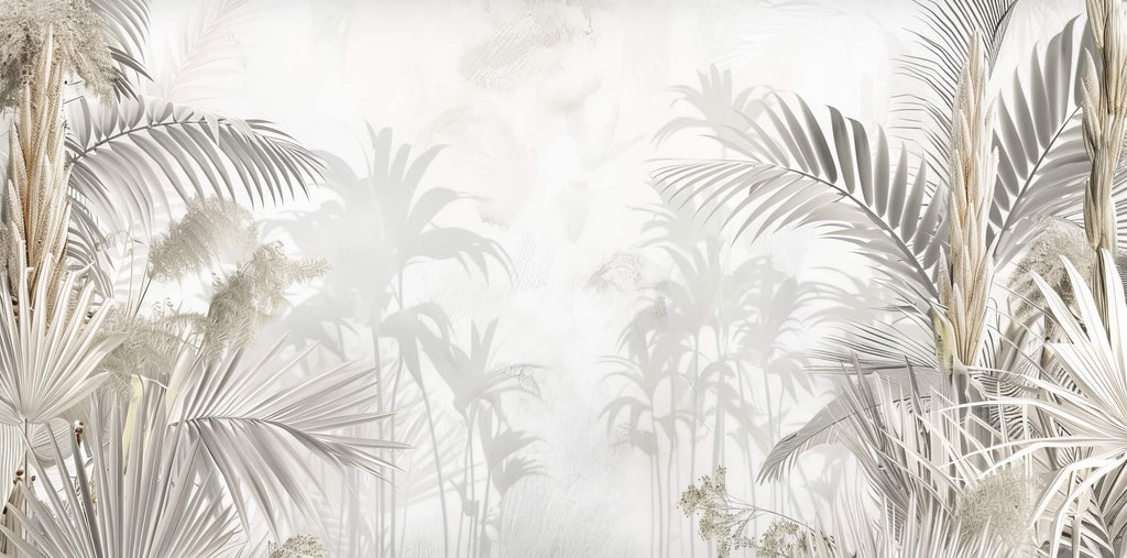 Design file of tropical palm leaves pattern showing intricate details and exact color palette