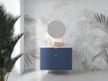 White Palm Leaves Mural Wallpaper creating a serene atmosphere in a modern bathroom with freestanding tub