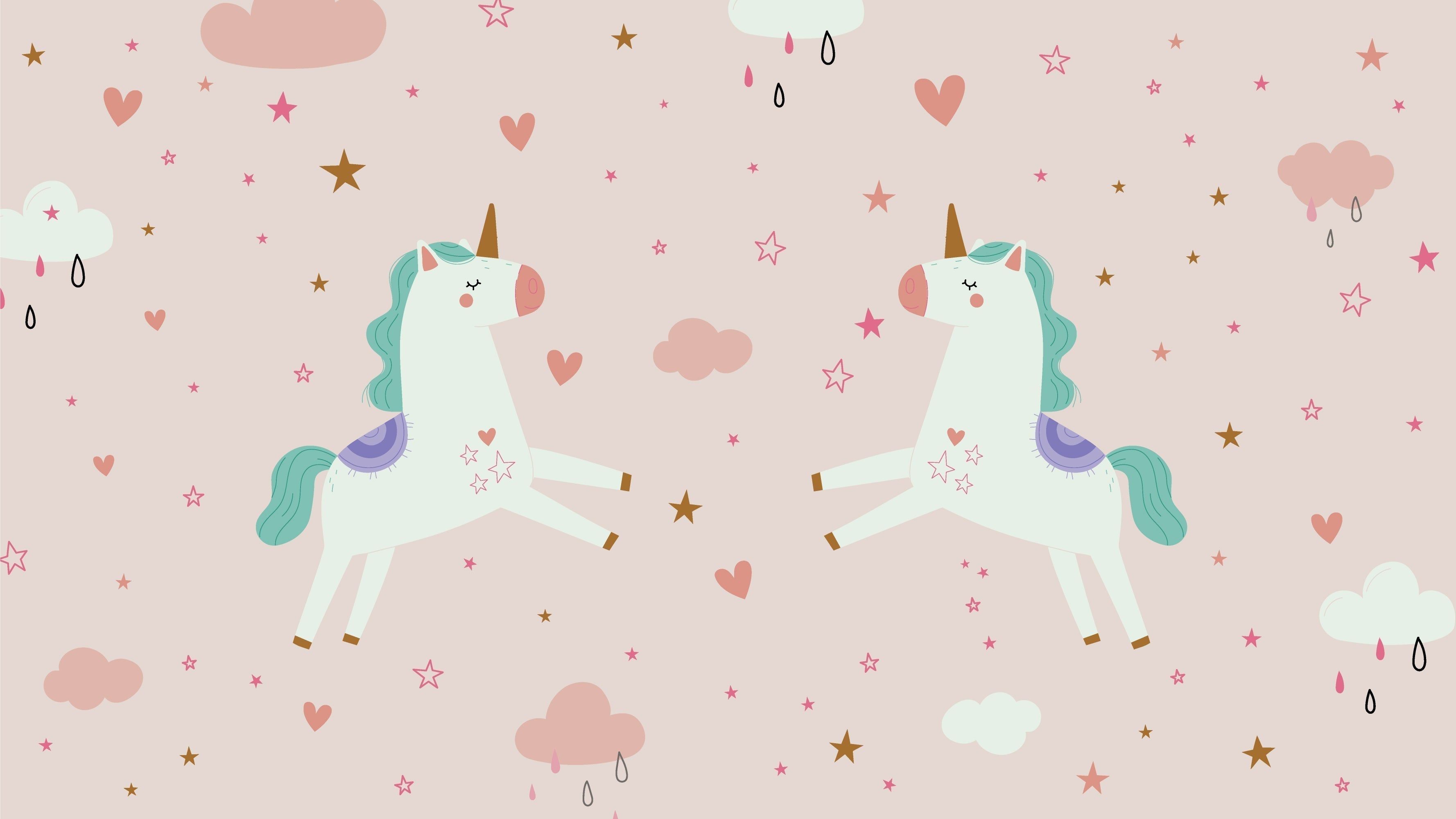 Unicorn wallpaper design file showing detailed pattern of prancing unicorns with hearts and stars