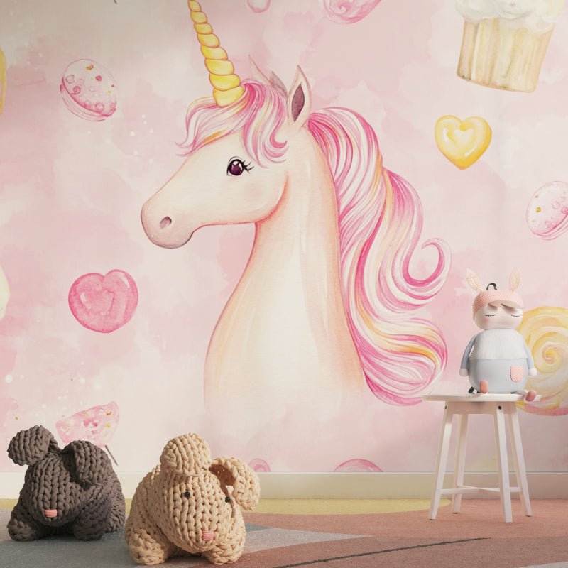 Princess Unicorn Wall Mural transforming a playroom with magical elements