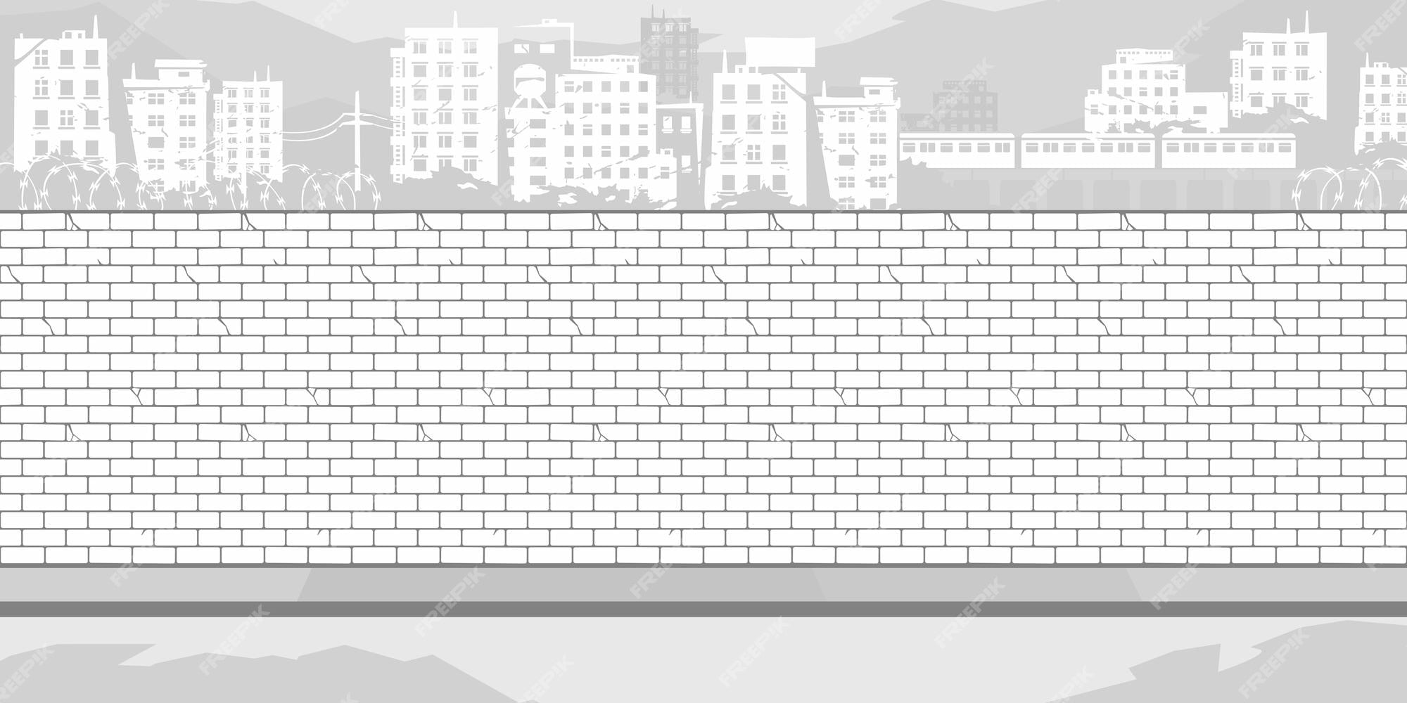 White brick with city skyline design file showing detailed pattern and textures