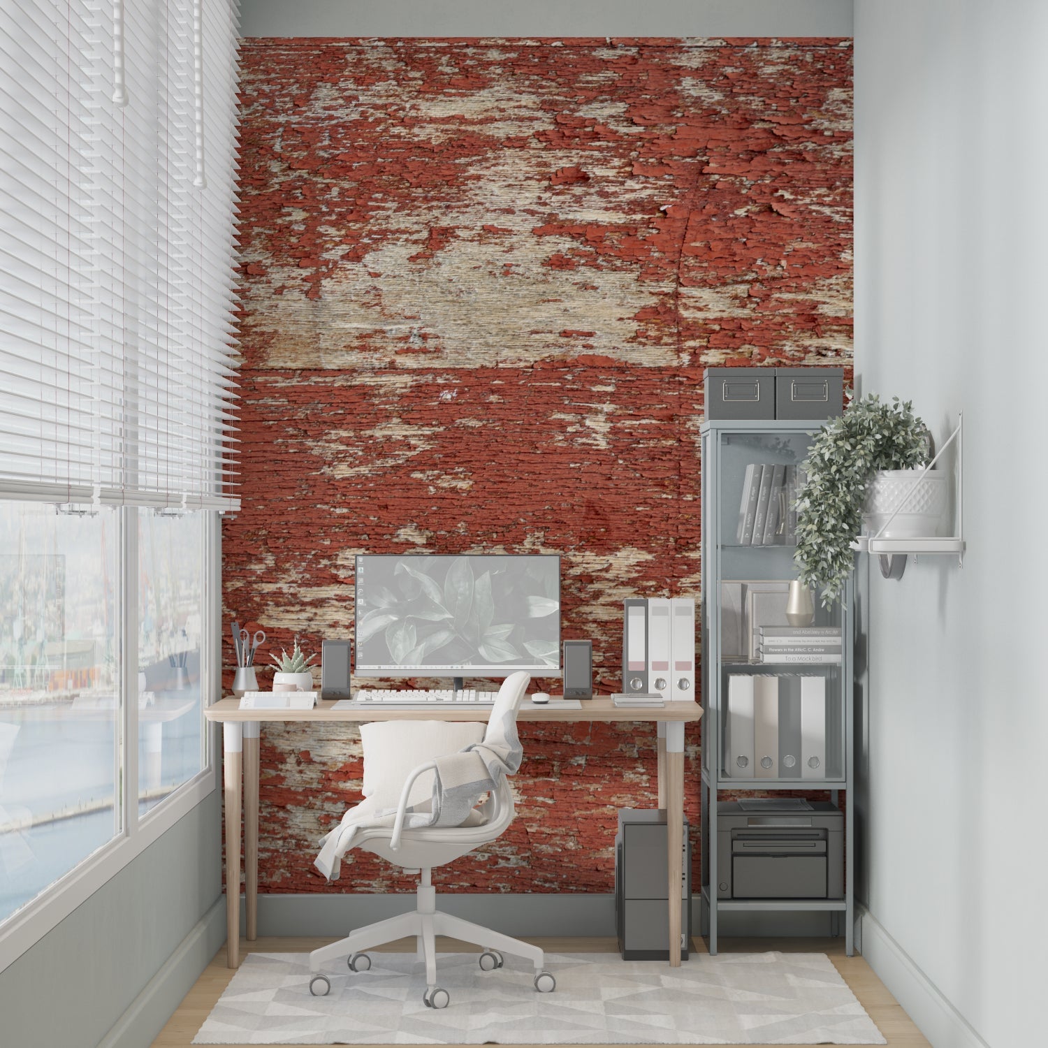 Industrial brick wall design in contemporary bedroom setting