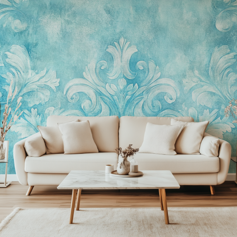 Vintage floral pattern enhancing home office space with natural light