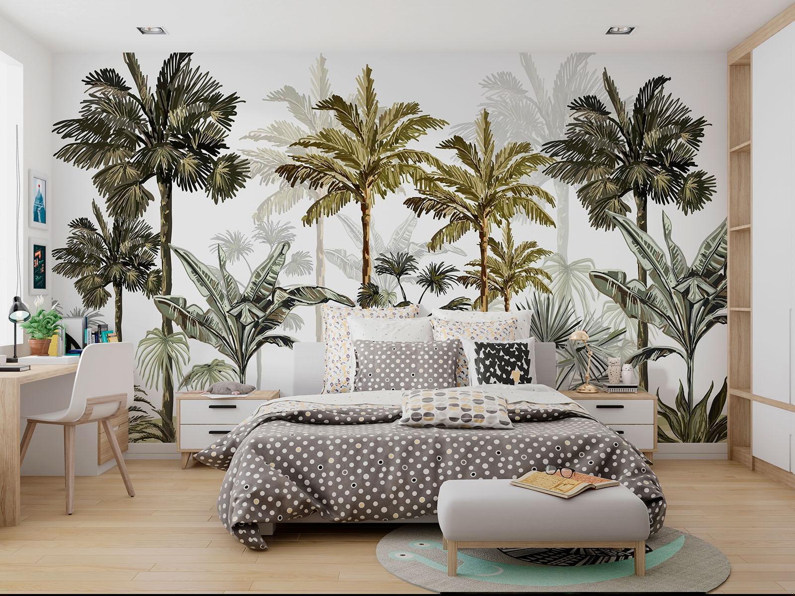 Tropical Mural Wallpaper | Vintage Palm Tree Paradise