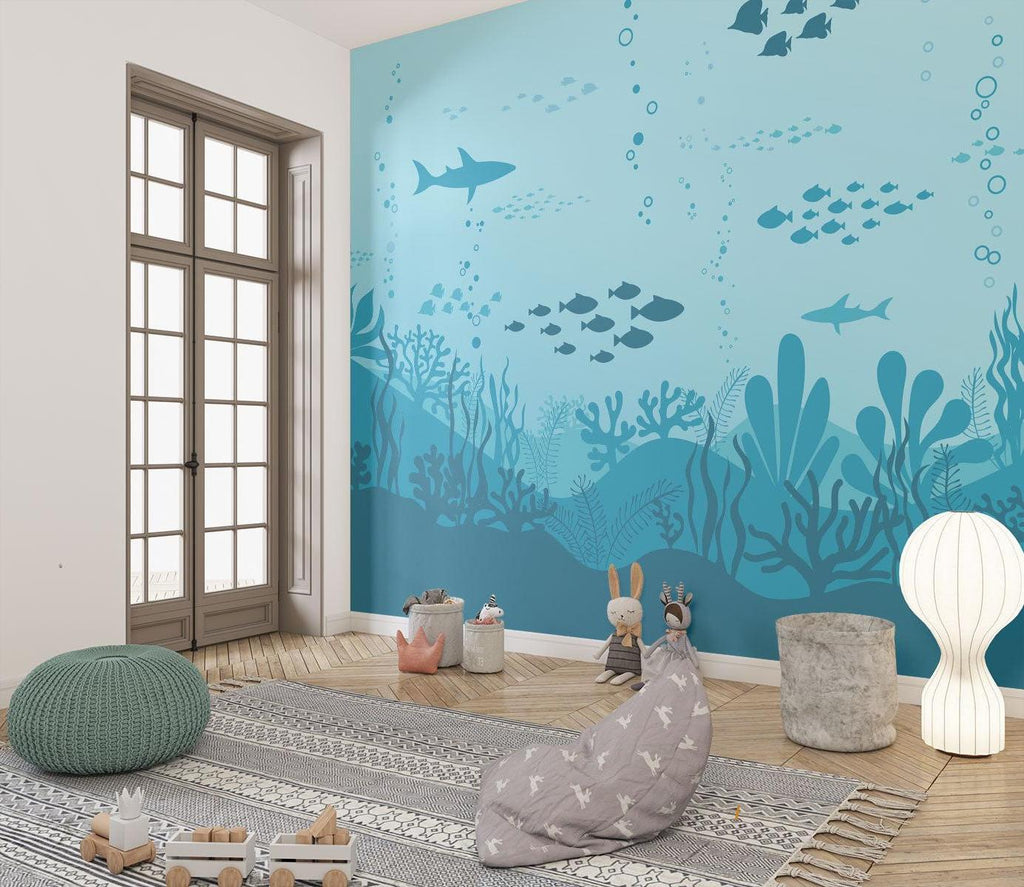 Ocean Mural Wallpaper | Underwater Sea Life Scene