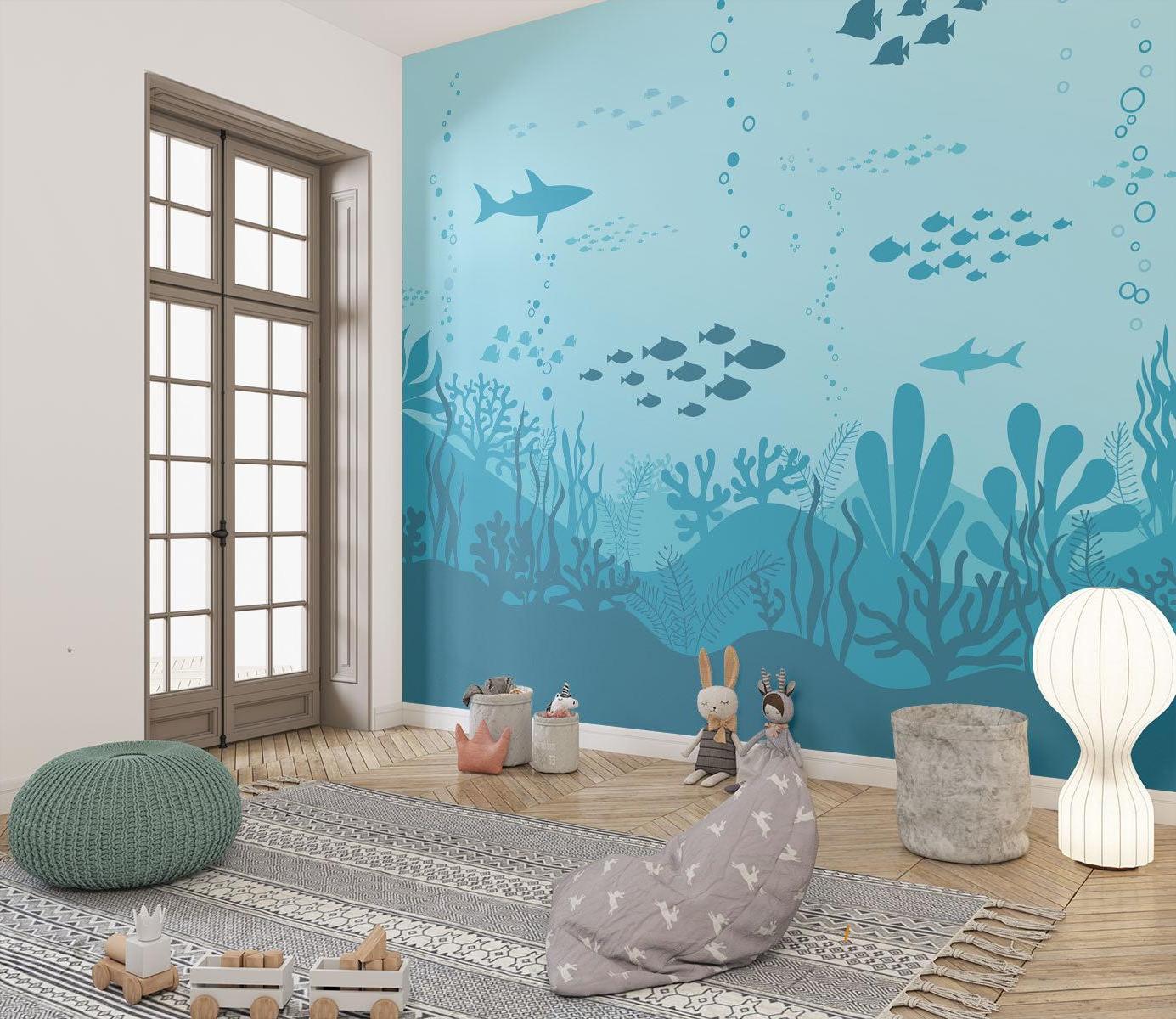 Ocean Mural Wallpaper | Underwater Sea Life Scene