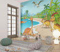 Dinosaur Mural Wallpaper | Tropical Paradise Adventure