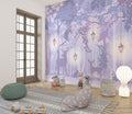 Forest Mural Wallpaper | Enchanted Purple Woodland With Lanterns