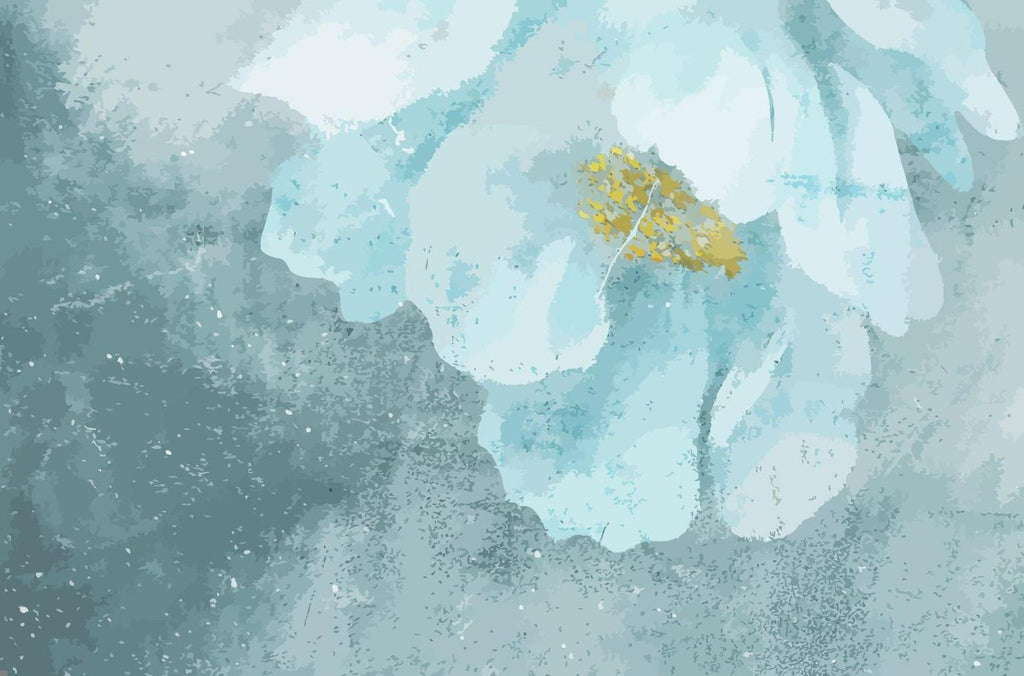 Watercolor floral wallpaper design file showing detailed blue and gold pattern
