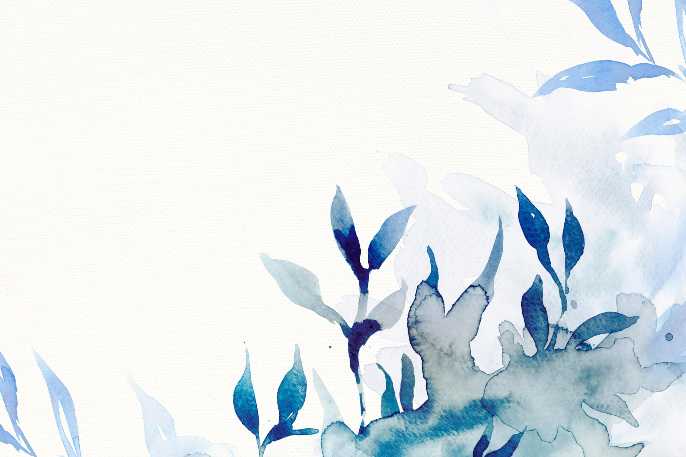 Design file of blue watercolor botanical pattern showing intricate leaf details