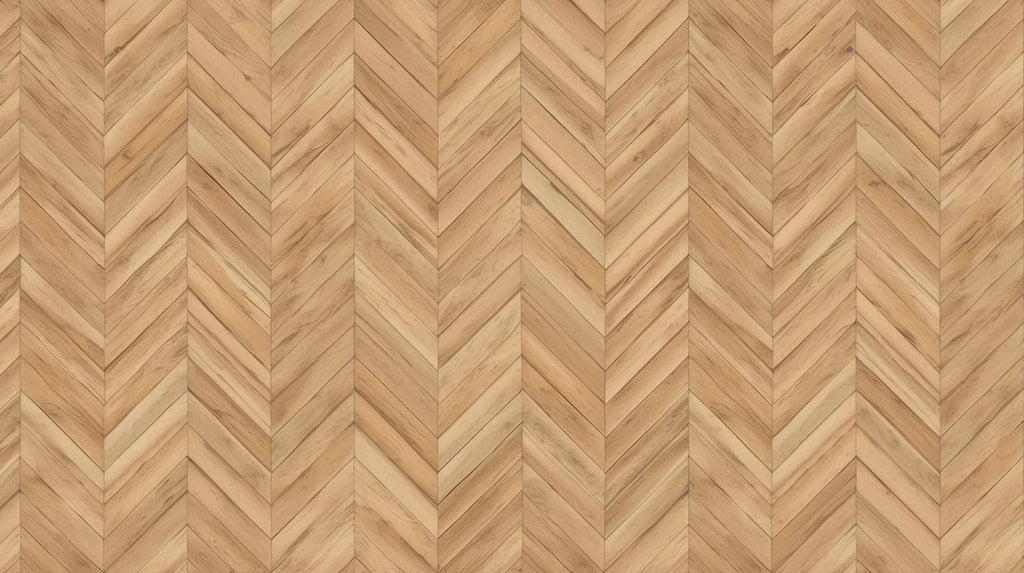 Chevron parquet wood pattern wallpaper design file showing detailed wood grain texture and warm honey tones