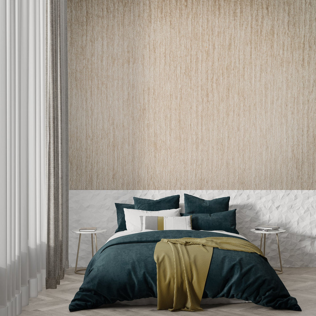 Striped wood pattern in hallway showcasing beige tones and natural texture