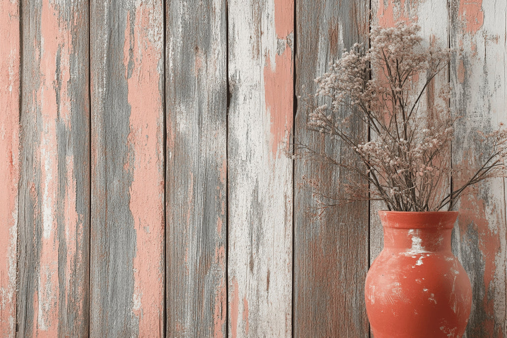 Wood pattern wallpaper design file showing detailed terracotta and grey weathered texture