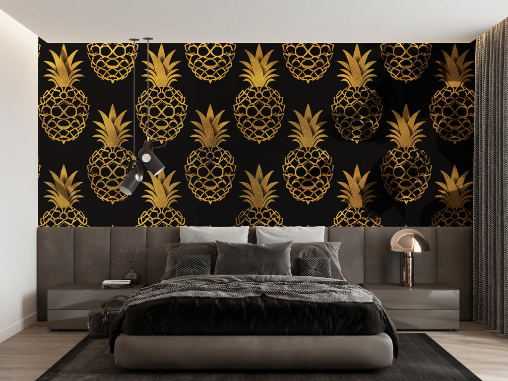 Bedroom sanctuary with peaceful zen garden wallpaper design